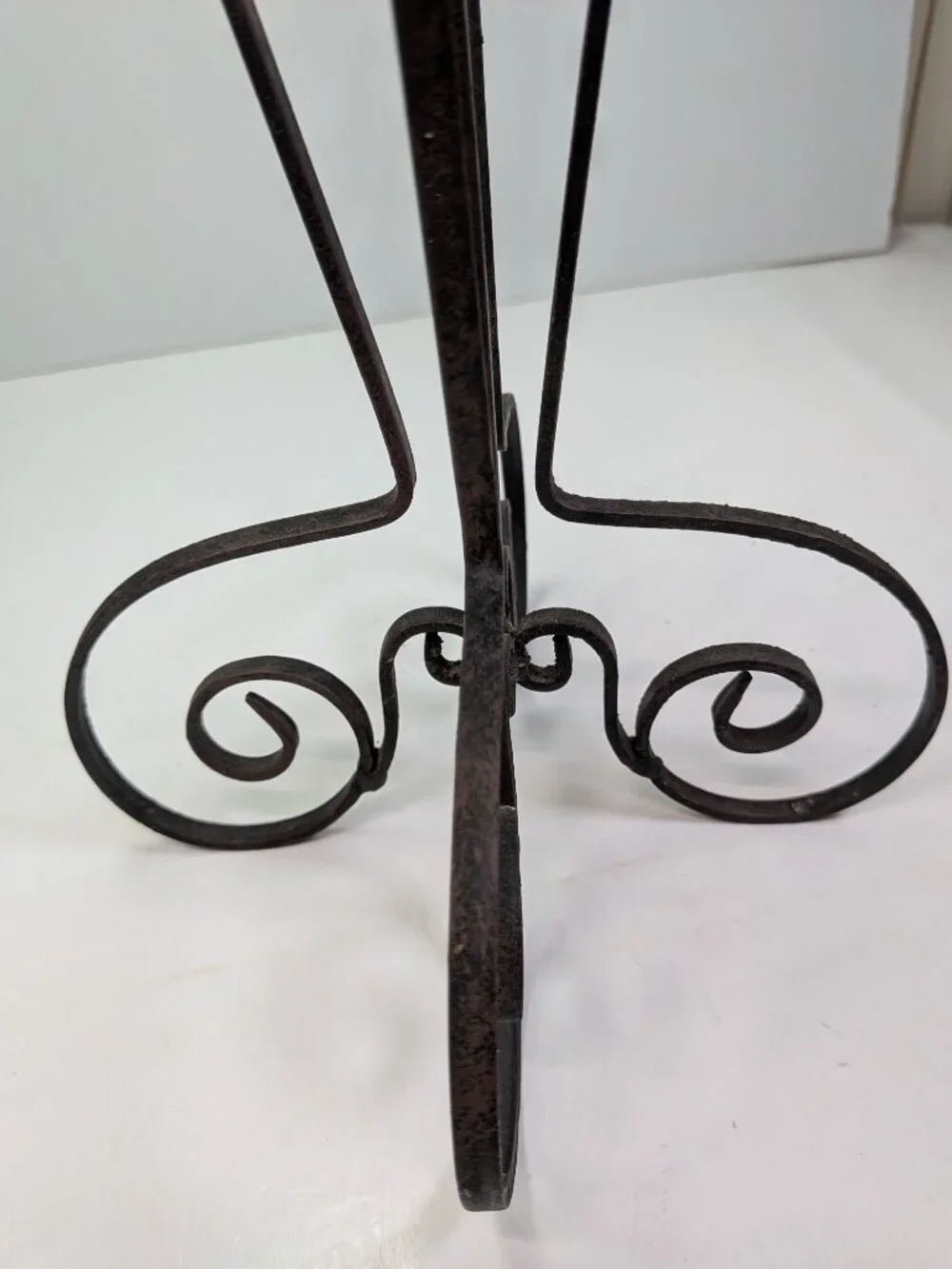Vintage Wrought Iron Pillar Candle Holder Stand 12